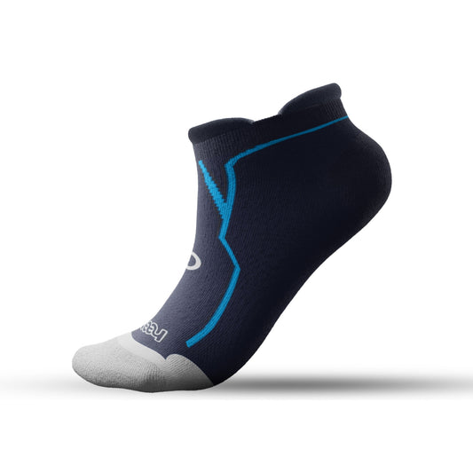 1 Pair 🌿 Bamboo Ankle Socks for Men & Women - Navy with Elegant Light Blue Stripe - Large/Extra Large - L/XL - DrSleeep.ae