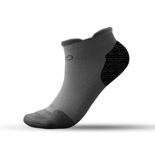 1 Pair 🌿 Bamboo Ankle Socks for Men & Women - Dark Gray with Elegant Black Heel - Large/Extra Large - L/XL - DrSleeep.ae