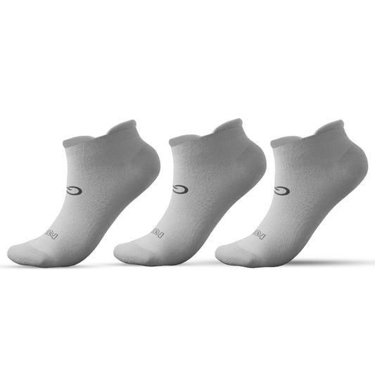 🌿 Set of 3 Unisex Bamboo Ankle Socks - Classic White - L/XL - DrSleeep.ae