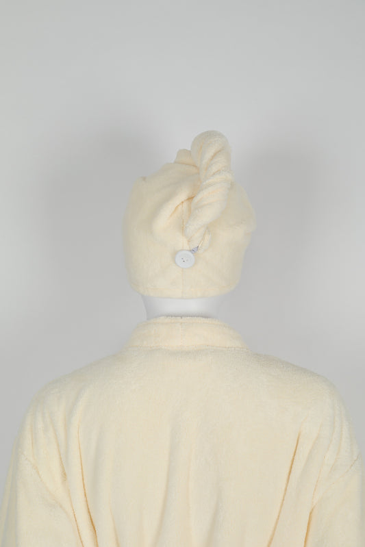 Beige Hair Towel - منشفة شعر بيج - DrSleeep.ae