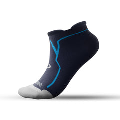 1 Pair 🌿 Bamboo Ankle Socks for Men & Women - Navy with Elegant Light Blue Stripe - Large/Extra Large - L/XL - DrSleeep.ae