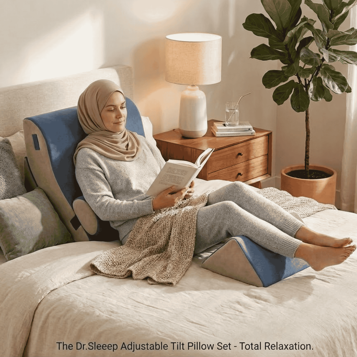 Adjustable Tilt Pillow Set | Multi-Angle Back & Neck Support | DrSleeep UAE
