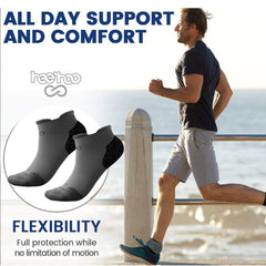 1 Pair 🌿 Bamboo Ankle Socks for Men & Women - Dark Gray with Elegant Black Heel - Large/Extra Large - L/XL - DrSleeep.ae