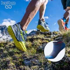 1 Pair 🌿 Bamboo Ankle Socks for Men & Women - Navy with Elegant Red Stripe - Large/Extra Large - L/XL - DrSleeep.ae