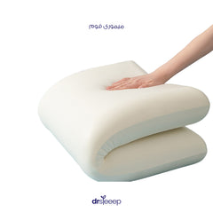  White cloud-shaped memory foam pillow with ergonomic neck support and cooling fabric for breathability and temperature regulation.
