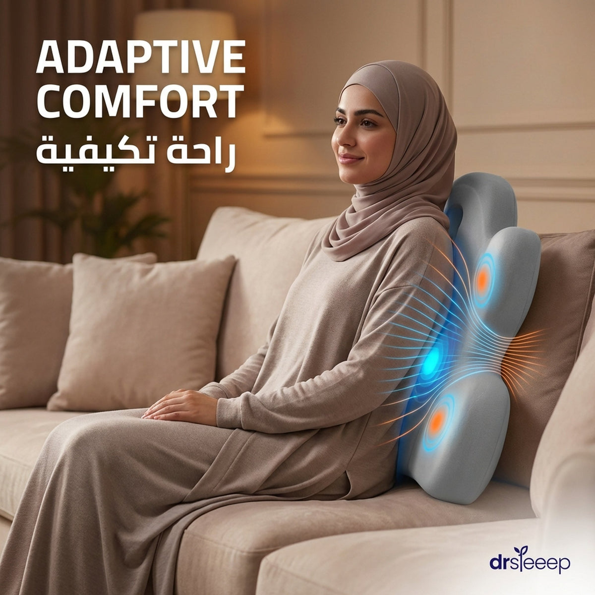 Cotton Back Pillow - adaptive comfort | راحة تكيفية - DrSleeep UAE