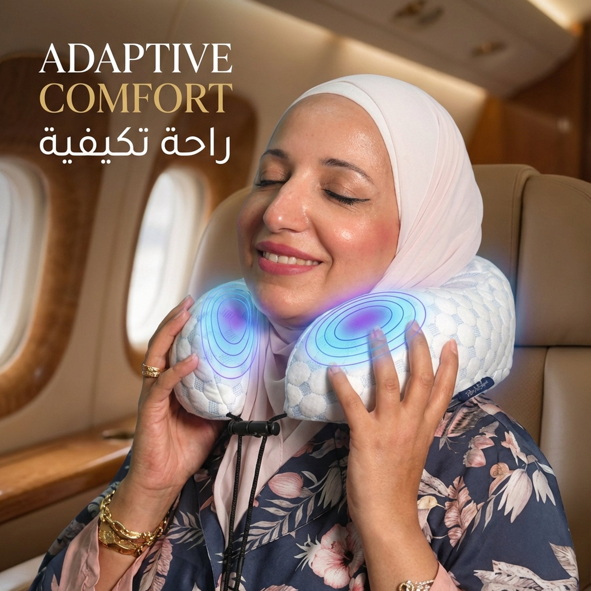 Curve Travel Pillow with Memory Foam - adaptive comfort | راحة تكيفية - DrSleeep UAE