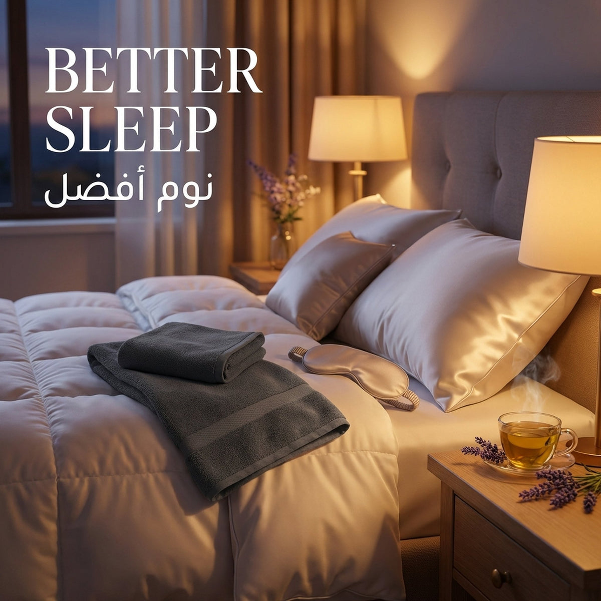 Dark Grey Face Towel - better sleep | نوم أفضل - DrSleeep UAE