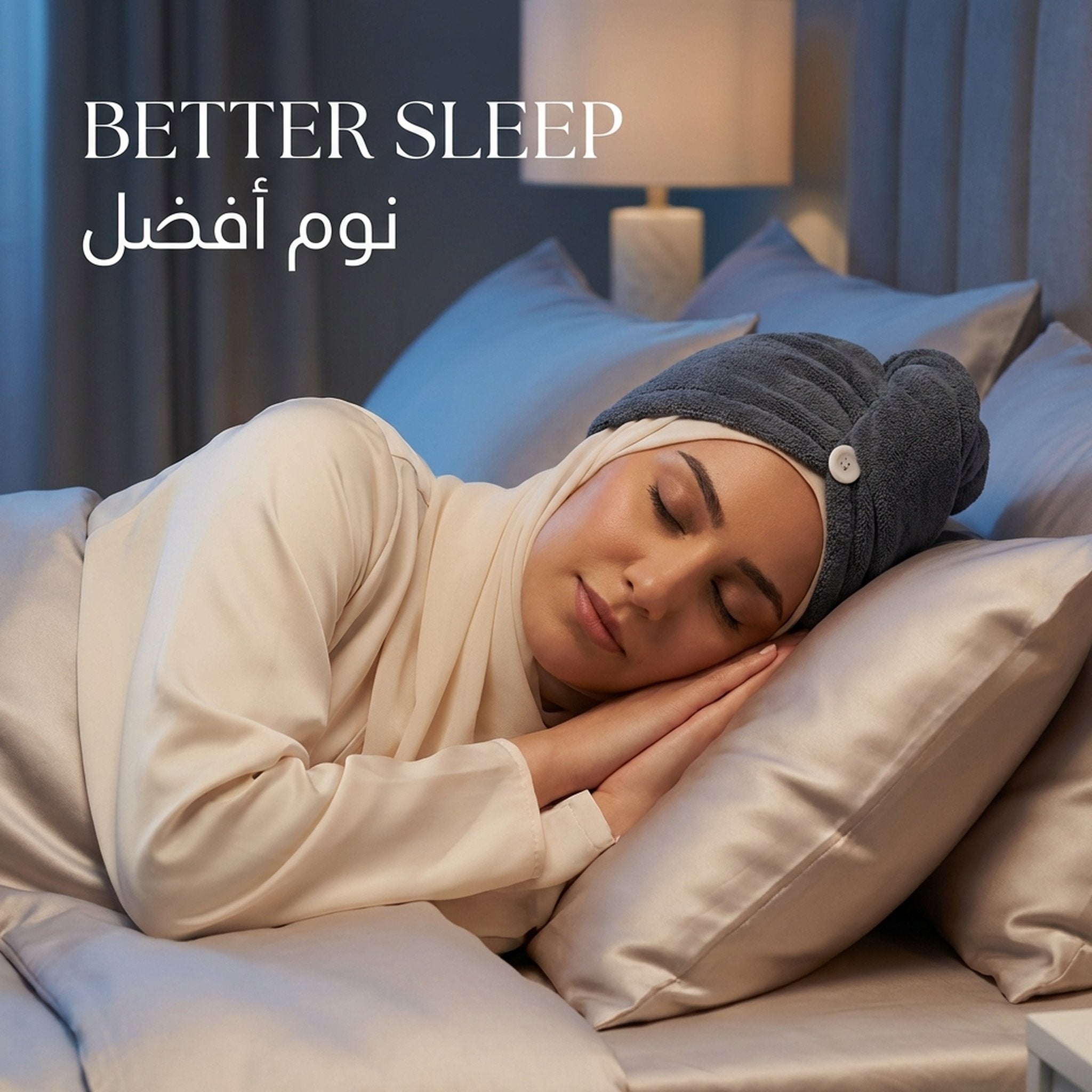 Dark Grey Hair Towel - better sleep | نوم أفضل - DrSleeep UAE