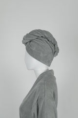 Dark Grey Hair Towel - منشفة شعر رمادية داكنة - DrSleeep.ae