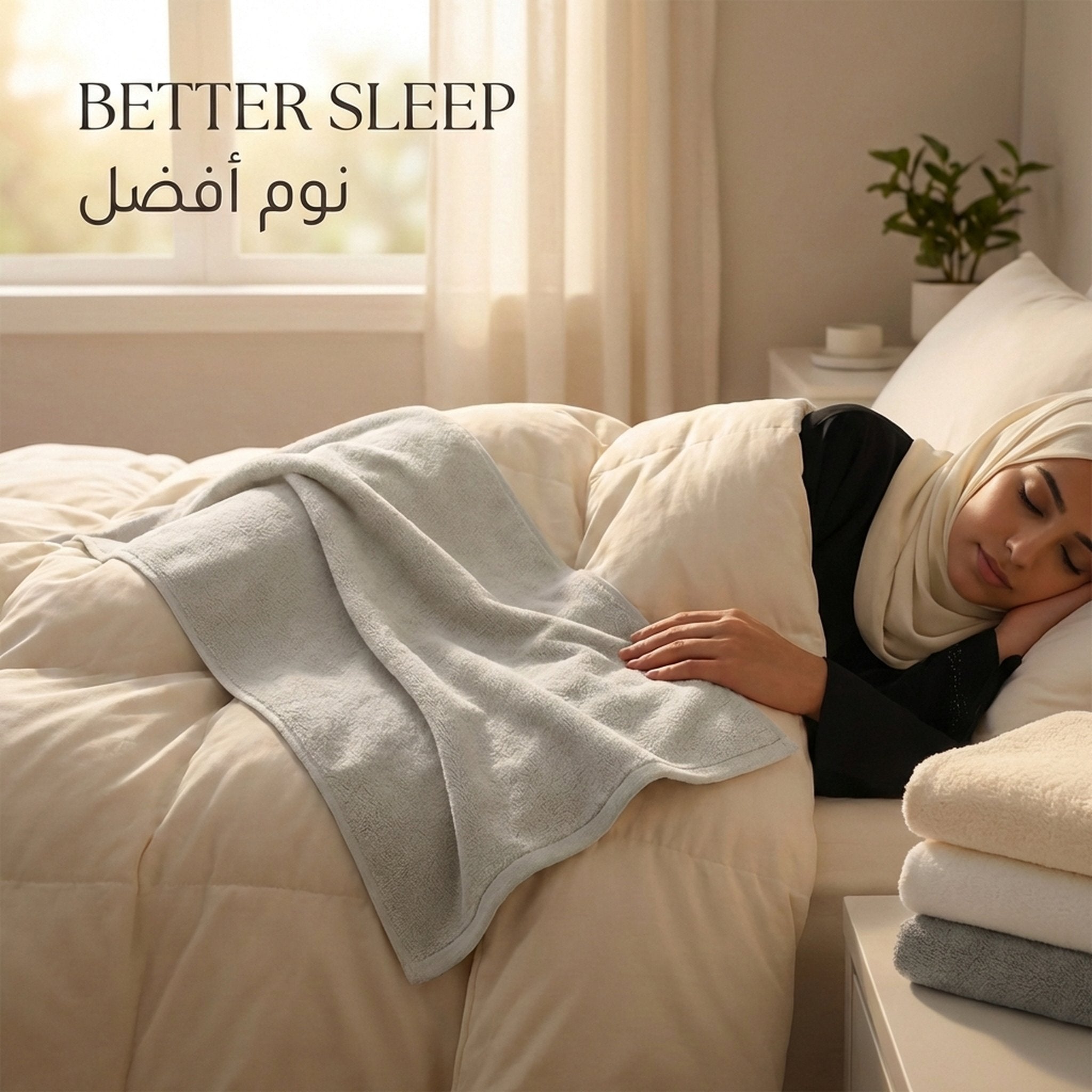 Light Grey Face Towel - better sleep | نوم أفضل - DrSleeep UAE
