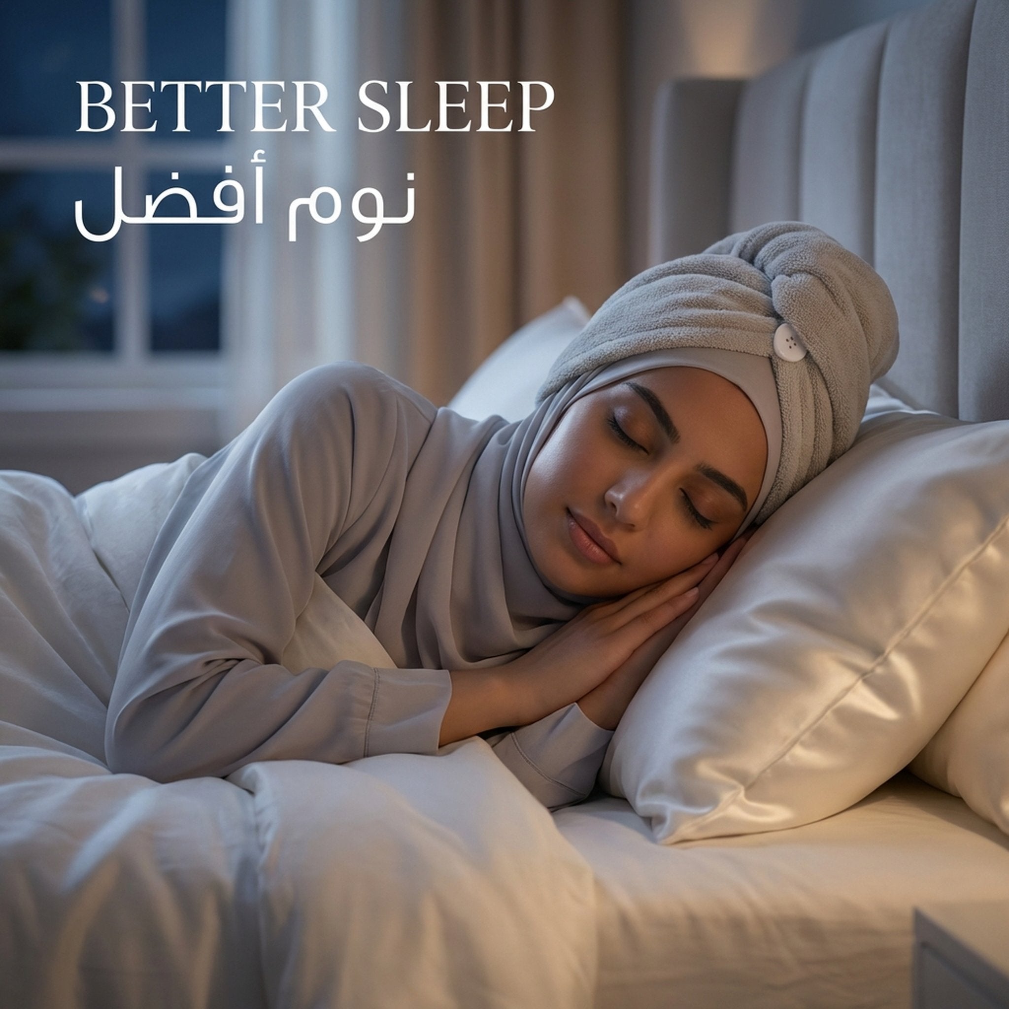 Light Grey Hair Towel - better sleep | نوم أفضل - DrSleeep UAE