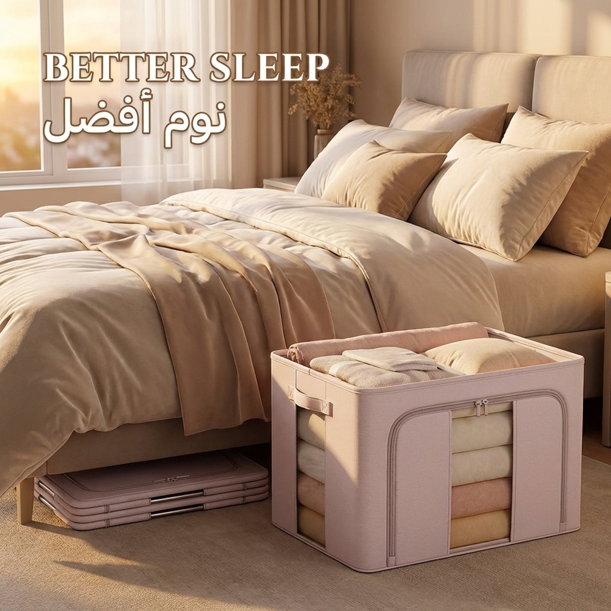 Light Pink Storage Box 66L to 100L - better sleep | نوم أفضل - DrSleeep UAE