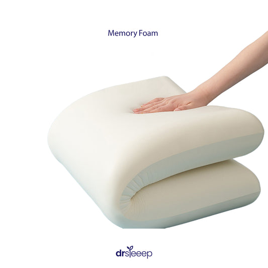  White cloud-shaped memory foam pillow with ergonomic neck support and cooling fabric for breathability and temperature regulation.
