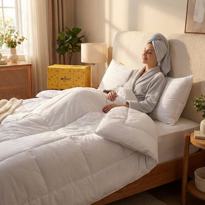 White Stripe Down Alternative Comforter - better sleep | نوم أفضل - DrSleeep UAE